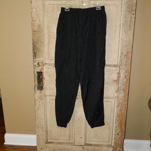 Vintage Nike Track Pants Women Black Gym Retro Nylon Retro 90s Sz L (S-37)